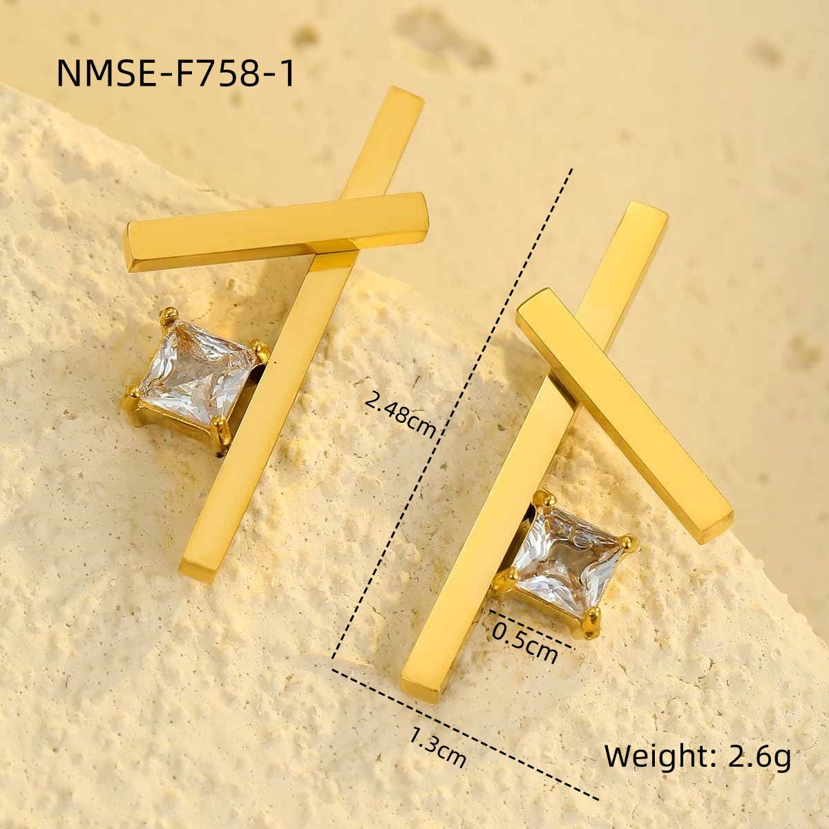 Zircon Stainless Steel Luxury Earrings